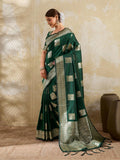 Green Silk Blend Handloom Saree | EZB SI04 SURJW3001