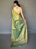 Green Silk Festive Wear Saree With Blouse Piece - EZBER