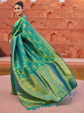 Green Soft Silk Festive Wear Saree With Blouse Piece - EZBER