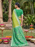 Green Soft Silk Stripe N Motif Saree | EZB SI04 SRPOC8002 - EZBER
