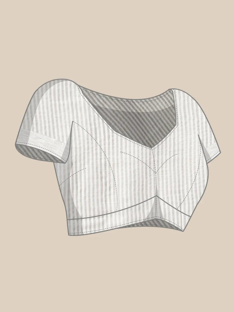 Grey GLORY LINEN Saree with Blouse Piece - EZBER