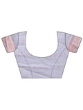 Grey Linen Cotton Saree With Blouse Piece - EZBER