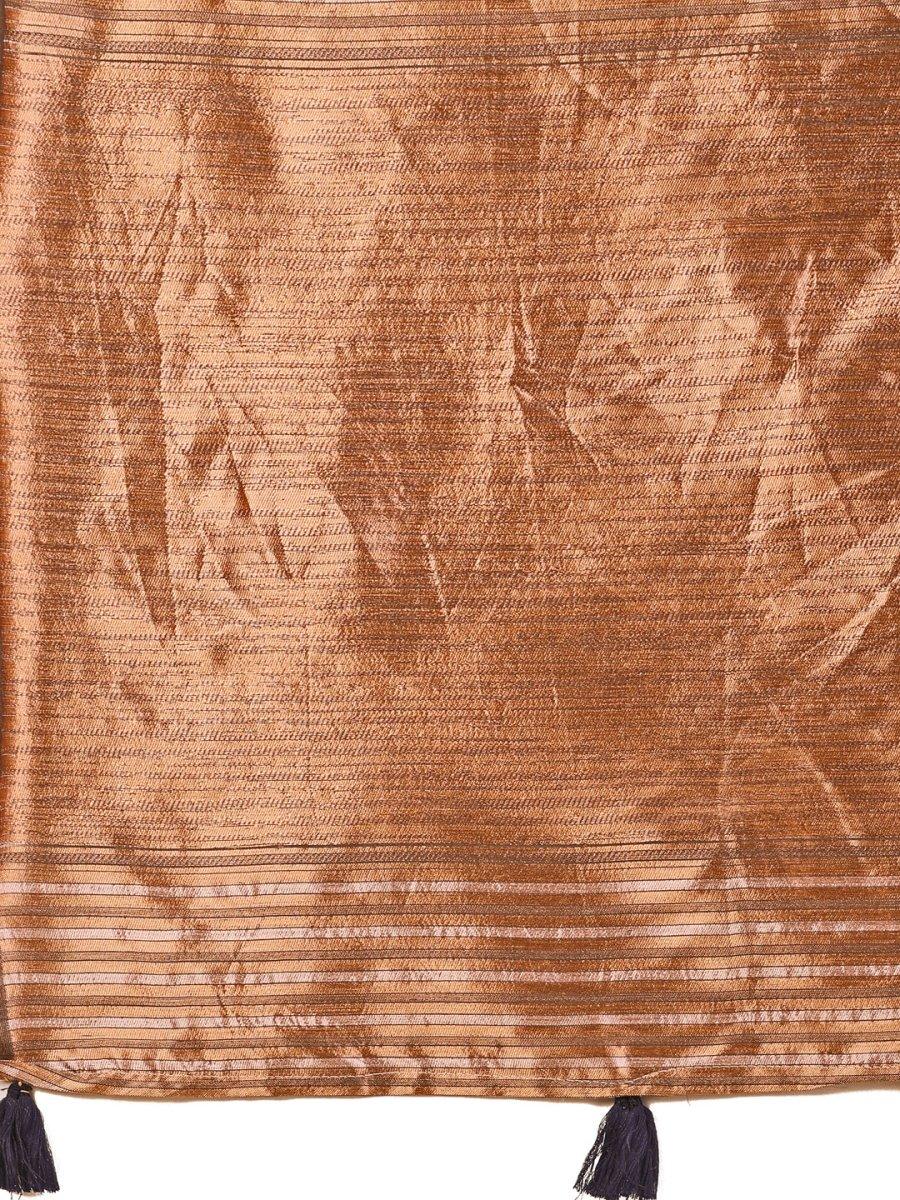 Grey Linen Cotton Saree With Blouse Piece - EZBER