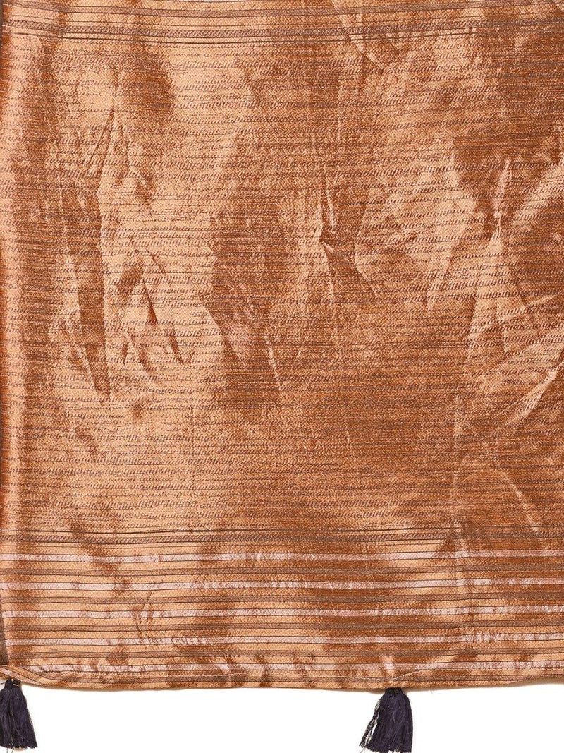 Grey Linen Cotton Saree With Blouse Piece - EZBER