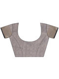 Grey Organza Saree With Blouse Piece - EZBER