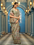 Grey silk Saree with Blouse Piece  | EZBER