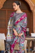 Grey Purple Dual Tone Patola Saree - EZBER