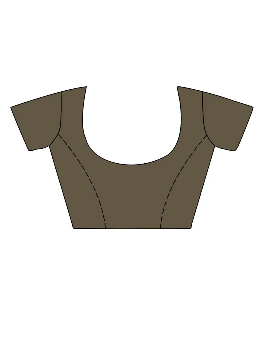 Grey Tissue Mosqus Saree With Blouse Piece - EZBER