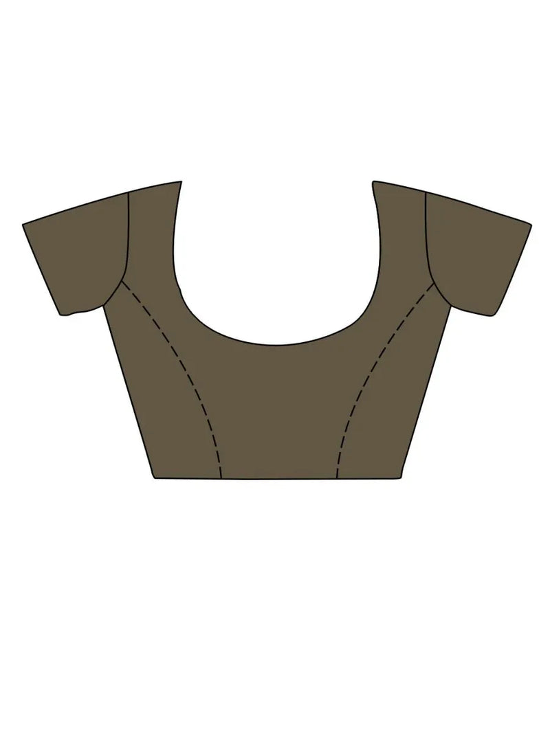 Grey Tissue Mosqus Saree With Blouse Piece - EZBER