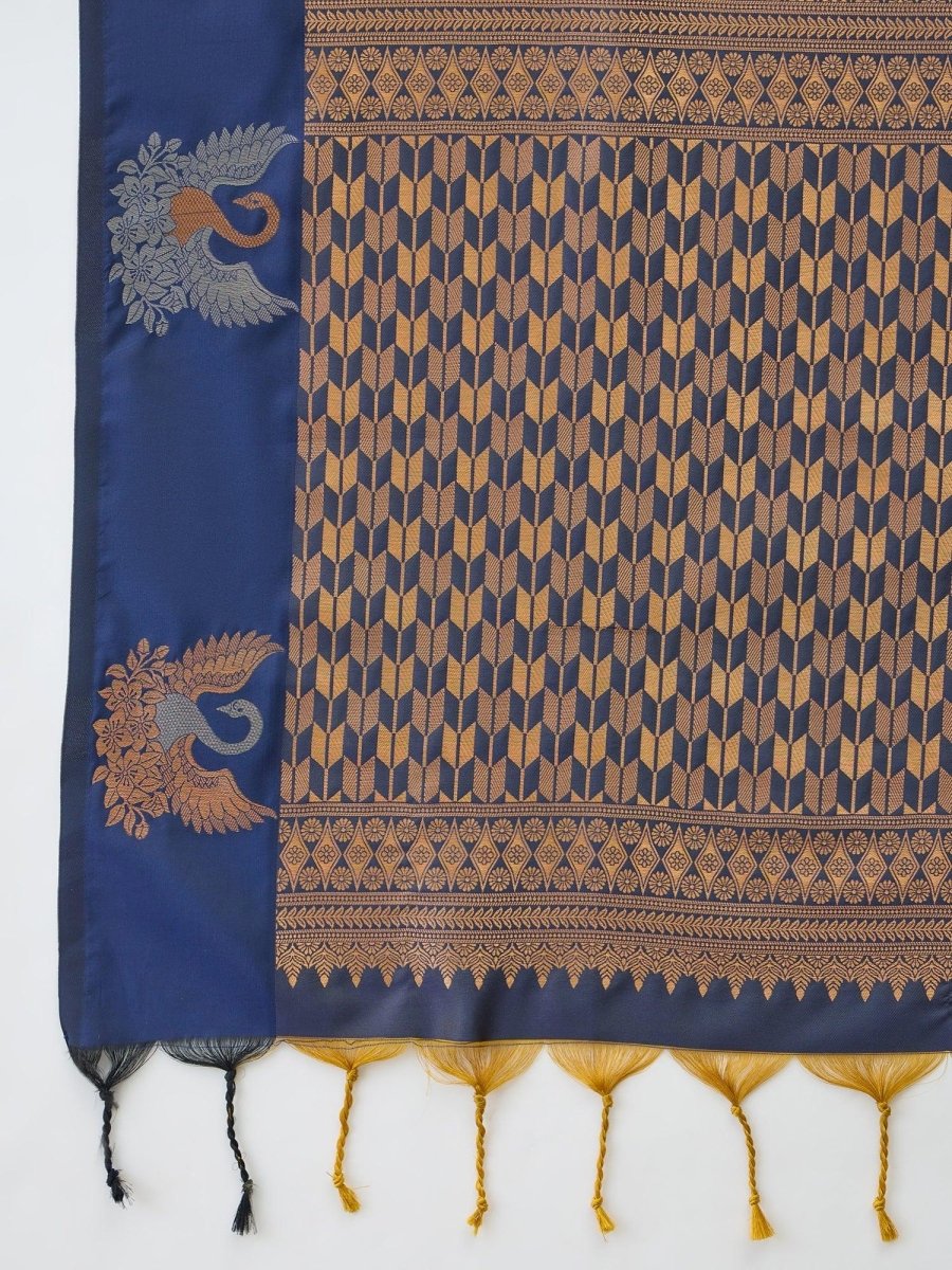 Handloom Silk Blue Printed Saree | EZB GF02 NOOR V1 32001 - EZBER