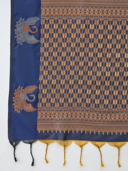 Handloom Silk Blue Printed Saree | EZB GF02 NOOR V1 32001 - EZBER