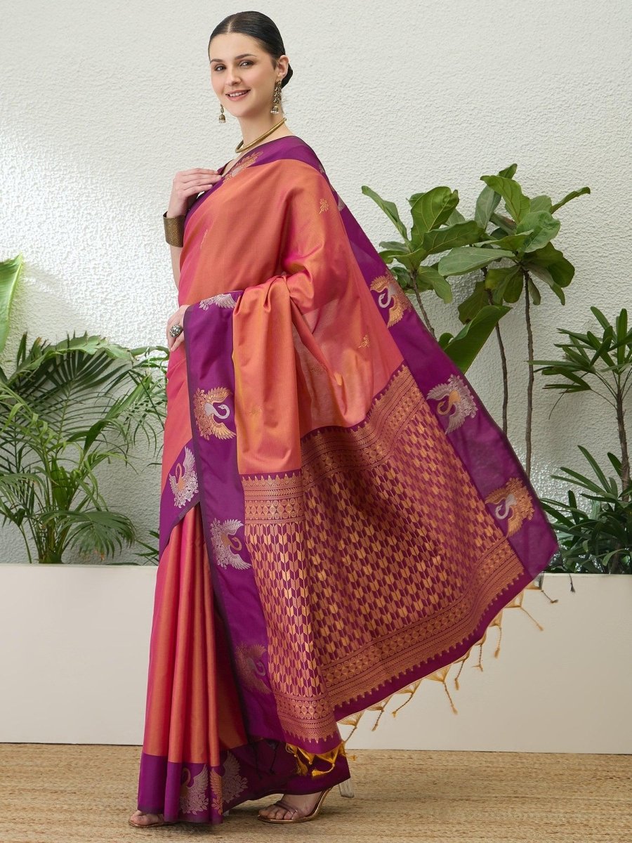 Handloom Silk Purple Printed Saree | EZB GF02 NOOR V1 32006 - EZBER