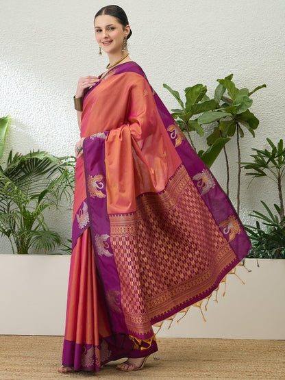 Handloom Silk Purple Printed Saree | EZB GF02 NOOR V1 32006 - EZBER