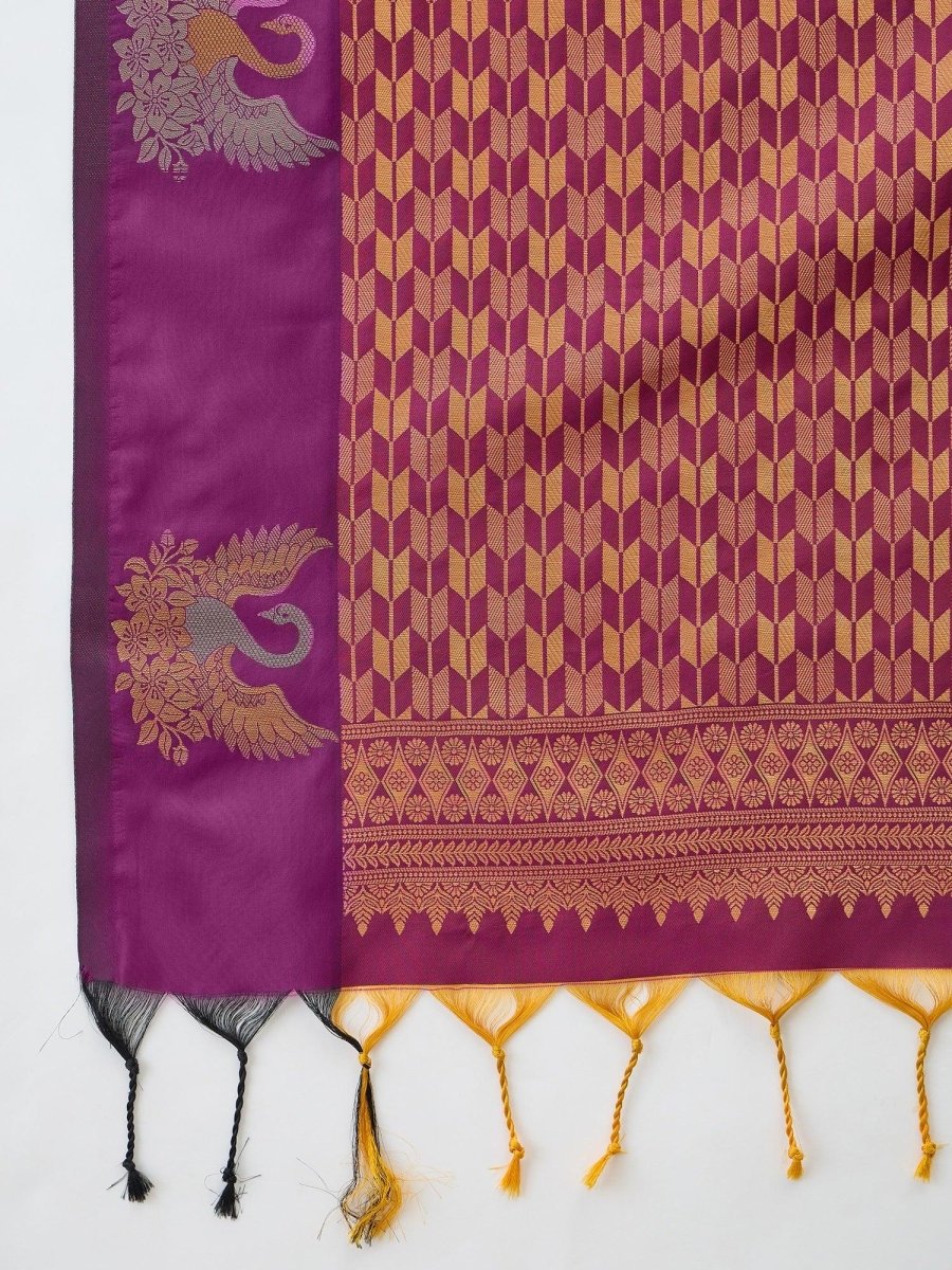 Handloom Silk Purple Printed Saree | EZB GF02 NOOR V1 32006 - EZBER