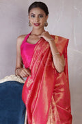 Hot Pink Kanjivaram Saree - EZBER
