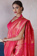 Hot Pink Kanjivaram Saree - EZBER