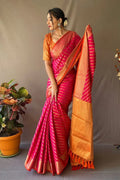 Hot Pink Patola Saree - EZBER