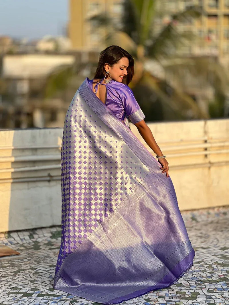 Jamun Silk Saree With Blouse Piece - EZBER