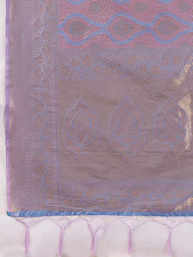 Lavender Kanjivaram Silk Blend Brocade Saree | EZB SI04 SUPRS1002 - EZBER