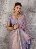 Lavender Kanjivaram Silk Blend Brocade Saree | EZB SI04 SUPRS1002