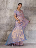 Lavender Kanjivaram Silk Blend Brocade Saree | EZB SI04 SUPRS1002 - EZBER