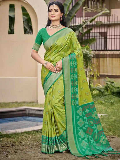 Light Green Silk Brocade Saree | EZB SI04 ASPOC2005