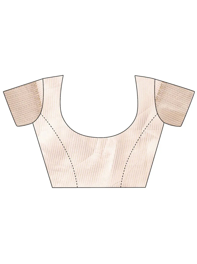 Light Pink Cotton Saree With Blouse Piece - EZBER