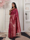 Light Pink Lichi Silk Saree With Blouse Piece - EZBER