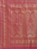 Light Pink & Magenta Banarasi Silk Saree With Blouse Piece - EZBER