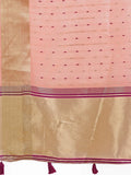 Light Pink Organza Saree With Blouse Piece - EZBER