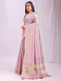 Light Pink PORTO Organza Saree with Blouse Piece - EZBER
