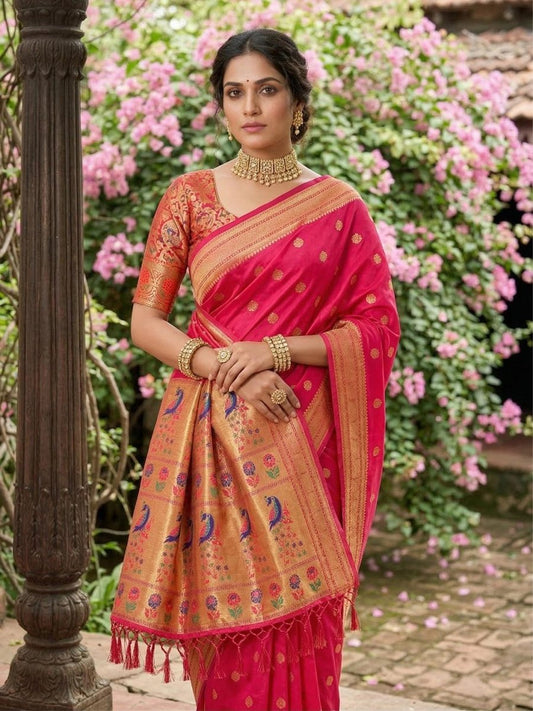 Light Pink Silk Blend Handloom Saree | EZB SI04 SUPAR1002 - EZBER