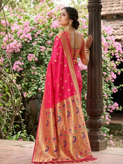 Light Pink Silk Blend Handloom Saree | EZB SI04 SUPAR1002 - EZBER