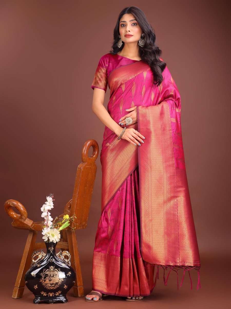 Magenta Banarasi Silk Brocade Saree | EZB SI04 ASPAL2006 - EZBER