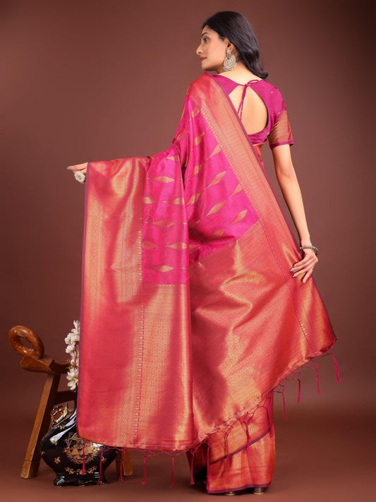 Magenta Banarasi Silk Brocade Saree | EZB SI04 ASPAL2006 - EZBER