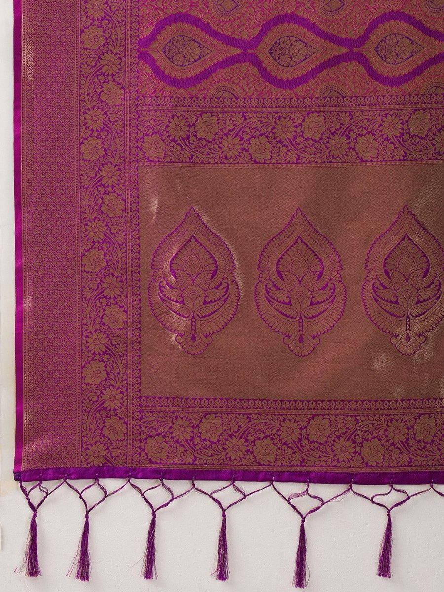 Magenta Kanjivaram Silk Blend Brocade Saree | EZB SI04 SUPRS1006 - EZBER