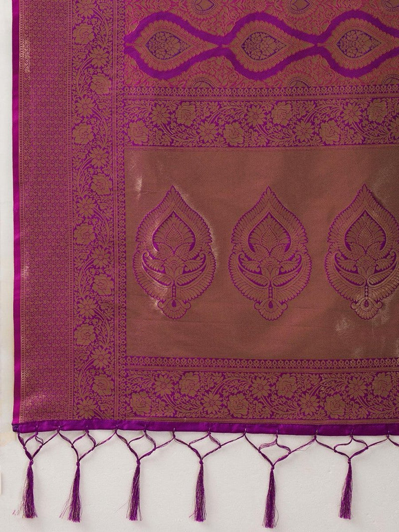 Magenta Kanjivaram Silk Blend Brocade Saree | EZB SI04 SUPRS1006 - EZBER