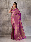 Magenta Kanjivaram Silk Blend Brocade Saree | EZB SI04 SUPRS1006 - EZBER