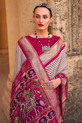 Magenta Pink Patola Saree - EZBER