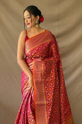 Magenta Pink Patola Saree - EZBER