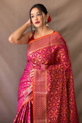 Magenta Pink Patola Saree - EZBER