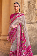 Magenta Pink Patola Saree - EZBER