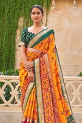 Marigold Yellow Patola Saree - EZBER
