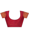 Maroon Banarasi silk Saree With Blouse Piece - EZBER