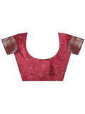 Maroon Banarasi Silk Saree With Blouse Piece - EZBER