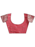 Maroon Linen Cotton Saree With Blouse Piece - EZBER