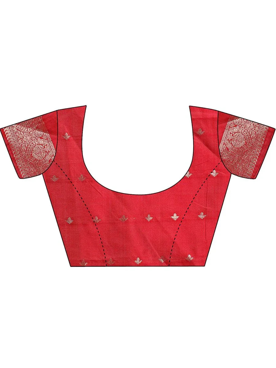 Maroon Linen Cotton Saree With Blouse Piece - EZBER