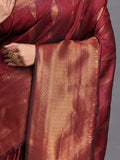 Maroon Silk Saree With Blouse Piece - EZBER