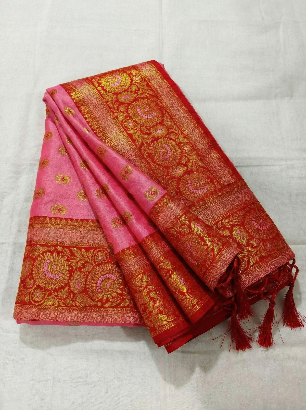 Light Pink & Magenta SIlk Kanjeevaram Saree | EZB SI04 MISUVNT5137