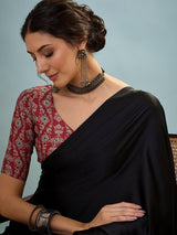 Modal Black Ajrakh Print Saree | EZB GF02 LUX 22006